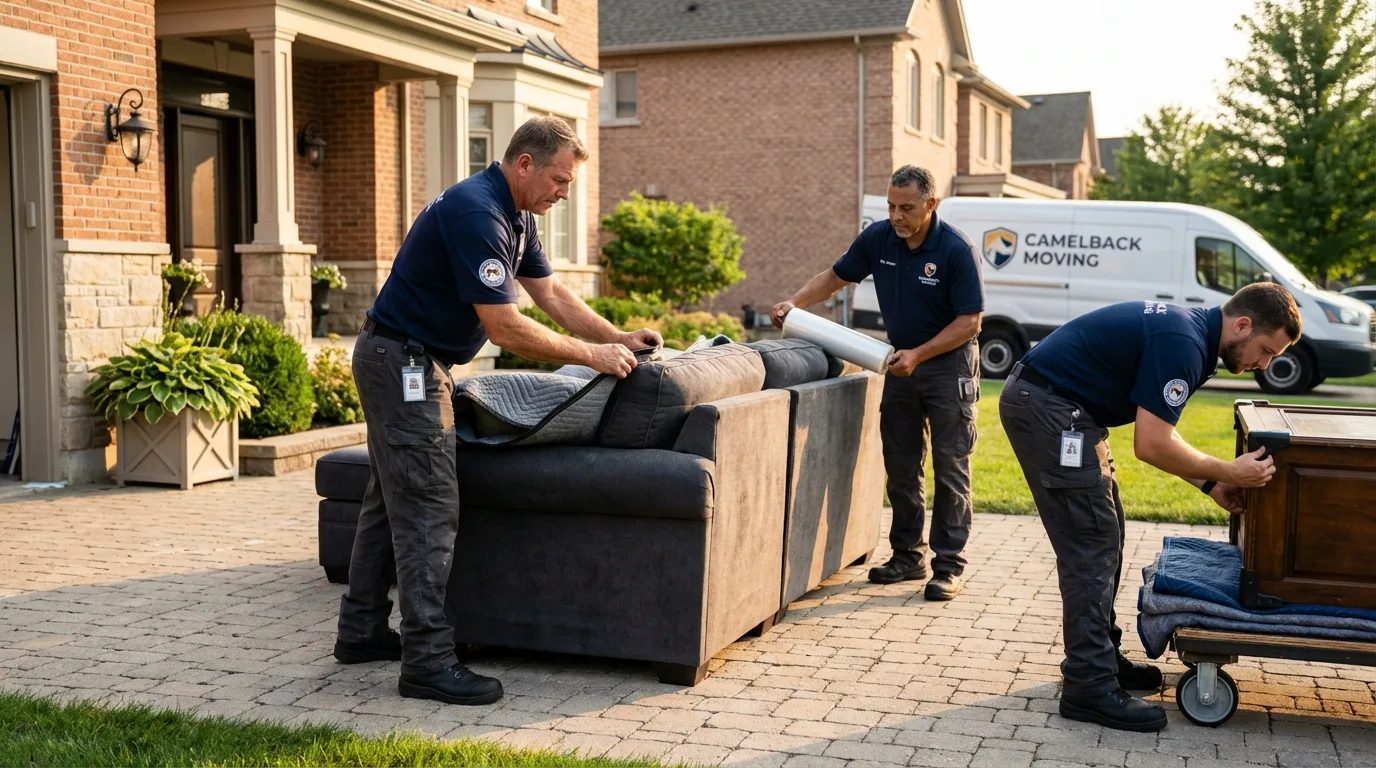 Large estate moving crew wrapping furniture in Hayesville, NC